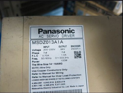 Used Panasonic AC Servo Driver MSDZ013A1A Tested