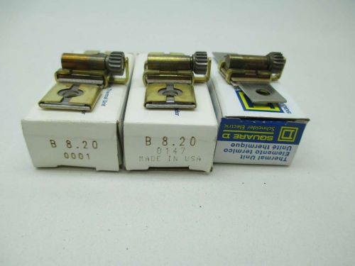 Lot 3 new square d assorted b62 b8.20 thermal overload heater element d384611 for sale