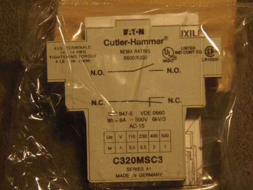 Cutler hammer c320msc3 contact new free u.s. shipping for sale