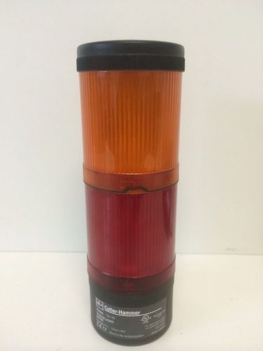 GUARANTEED! CUTLER-HAMMER E26 RED &amp; ORANGE STACKLIGHT WITH BASE E26BL SER.A2