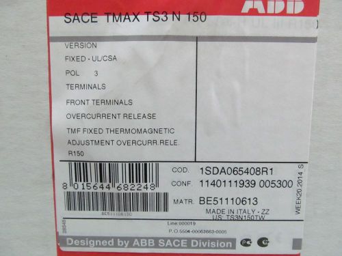 ABB TS3N150TW ABB Molded Case Circuit Breakers, TMAX Series SACE TMAX TS3 N 150