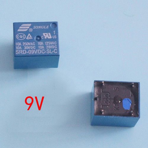 Mini 9V DC SONGLE Power Relay SRD-9VDC-SL-C PCB Type  2pcs