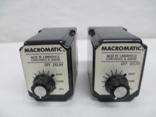 Lot 2 macromatic ss-51622-08 b time delay relay 120v-ac 2-60 sec d221146 for sale