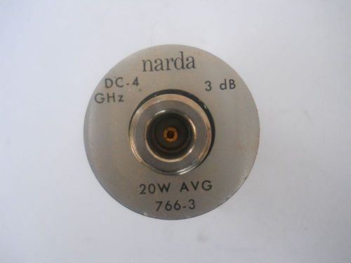 Narda 766-3 DC to 4 GHz, 3 dB, 20 Watts, Type N (M-F) Coaxial Attenuator rf