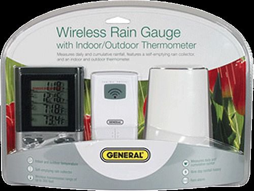 General tools rgr126 wireless rain gauge w/temp display &amp; remote rain bucket for sale