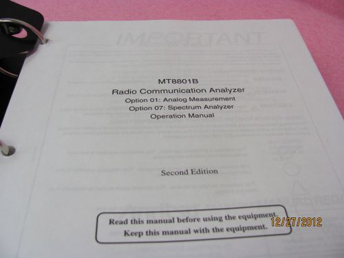 Anritsu mt8801b radio comm. analyzer - operation manual [copy] for sale