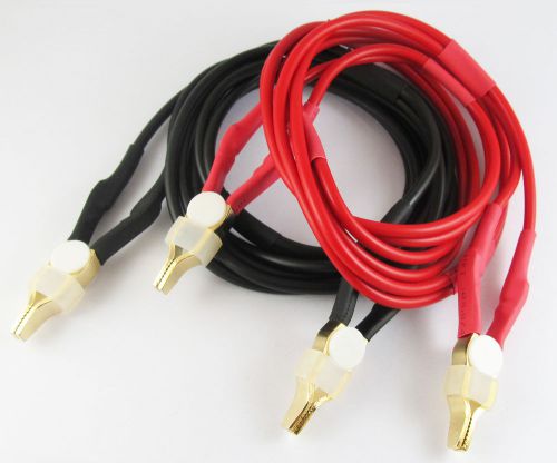 1pair 1M 3.3FT Double Gold-plated Copper Kelvin Clip 4 wires Silicon Test Cable