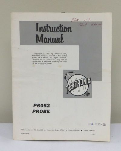 Tektronix P6052 Probe Instruction Manual