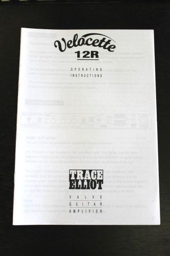 Trace Elliot - Operating Instructions - Velocette 12R