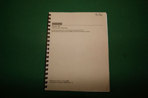 Original OEM Keithley Instruction Manual Model 192 Programmable DMM and 1910 ac