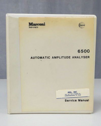 Marconi 6500 Automatic Amplitude Analyser Service Manual