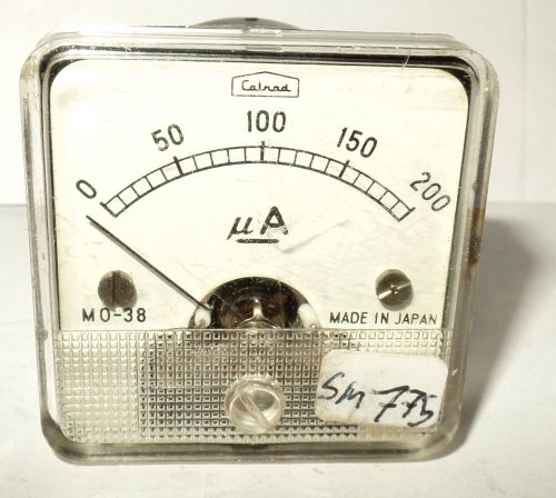 Calrad 2&#034; Square Panel Meter Ammeter Current 0-200 uA Amps