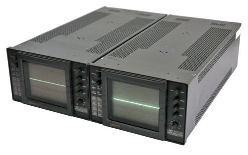 2x videotek tsm-61 dual-channel 10mhz 3u rackmount waveform test monitor parts for sale