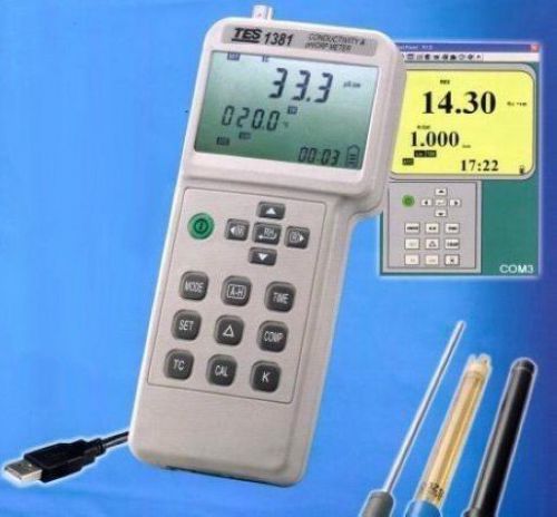 Tes-1381 conductivity &amp; ph/orp meter mv tds resistivity salinity concentration for sale