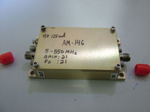 RF AMPLIFIER AM-146    5 - 550MHz   GAIN 21db PO 21dbm HF VHF UHF