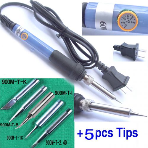 200-450 °c 110v 60w soldering iron + 5pc soldering tips for sale