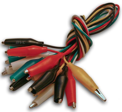 Ten 20-inch test leads with alligator clips - insulated wire and alligator clips for sale