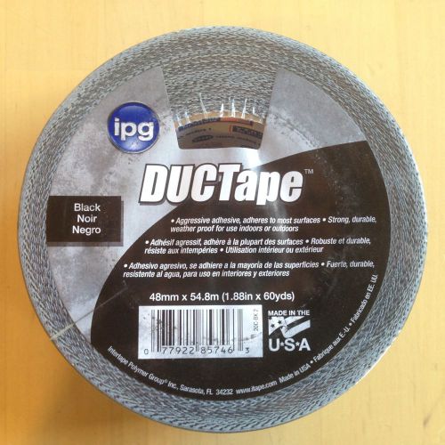 Intertape polymer group ipg ductape, 1.88 x 60 yds, black weatherproof duct tape for sale