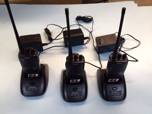 Three TR-416 Reliant 16 Channel Two Way Radios Business Racing Chargers