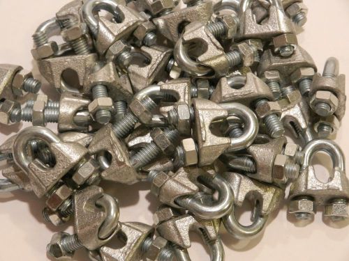 LOT OF (25) 5/16&#034; INCH --- GALVANIZED WIRE ROPE CABLE SADDLE CLAMPS