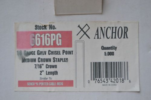 16 Gauge Crown Staples--15,000  7/16&#034; x 2&#034; Galvanized Chisel Point