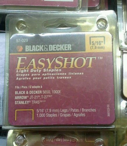 Black and Decker Light-Duty Staples 5/16&#034; 97-029 - Box of 1000 Staples...New!