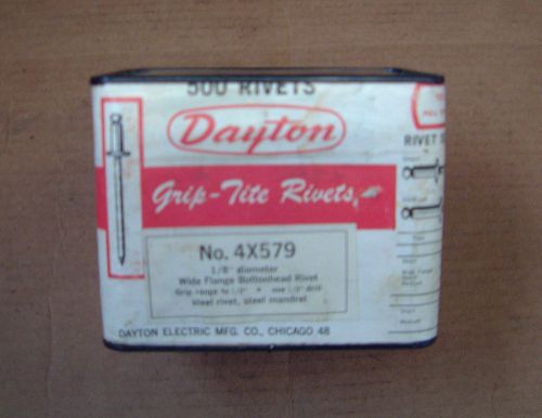 Dayton 1/8&#034; dia steel buttonhead Rivets and 1/8&#034; stainless buttonhead 500 each
