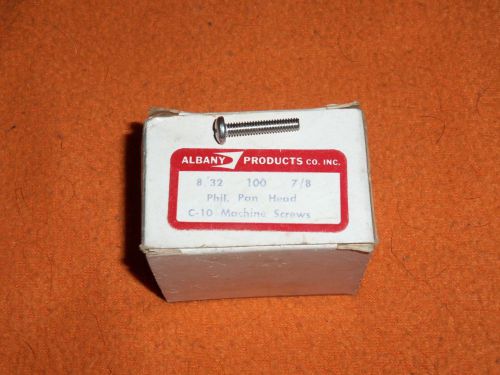 100 albany products c-10 machine screw phil. pan head 8/32 7/8 for sale