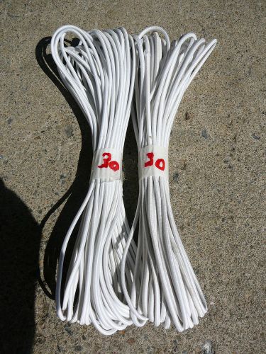 2 PACK White MICRO Nylon coated rubber rope shock cord 1/8&#034; x 30&#039; MINI Bungee