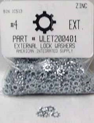 #4 External Tooth Lock Washers Steel Zinc Plated (100)
