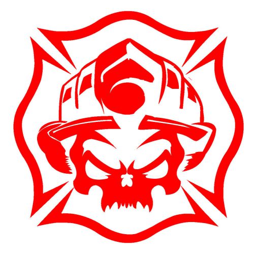 Firefighter Skull/Helmet Sharp Maltese Cross Vinyl Decal Sticker