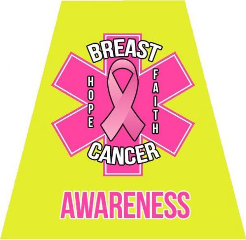 Reflective Helmet Tetrahedron, Yellow EMS Pink Breast Cancer Awareness Ribbon