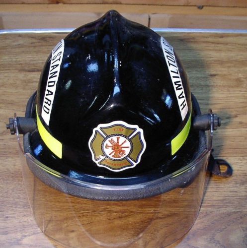 Cairnes &amp; brother n660c metro black helmet w/face shield,hamiltonstandard,5-5-88 for sale