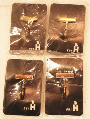 4 tarnished hwc police security gold plated whistle hooks as-is for sale