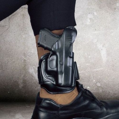 Desantis 044 ankle holster ankle holster right hand black glock 26/27/33 leather for sale