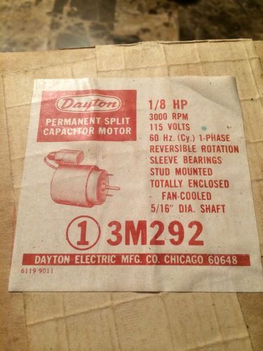 Dayton 3m292 hvac motor, tefc, 1/8 hp, 3000 rpm, 115v, 5/16&#034; shaft, 115v, cw/ccw for sale