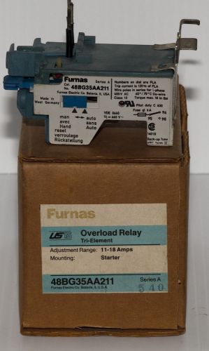 Furnas 48BG35AA211 US-15 Tri-Element Overload Relay 11-18 Amps, Series A