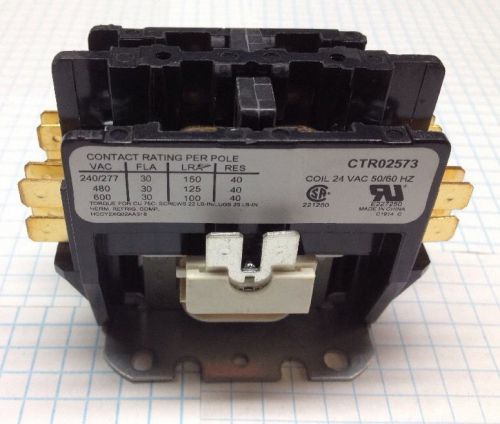 Trane American Standard A/C Contactor Relay 2 Pole 30 Amp CTR2573 CTR02573 - NEW