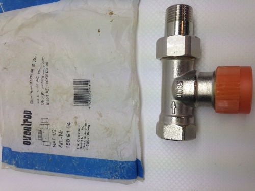 Oventrop radiator lockshield valve - straight pattern 1/2&#034; npt nickel plated new for sale