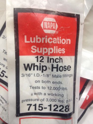 Lot of 8 napa lubrication hose 12 inch whip hose new 715-1228 for sale