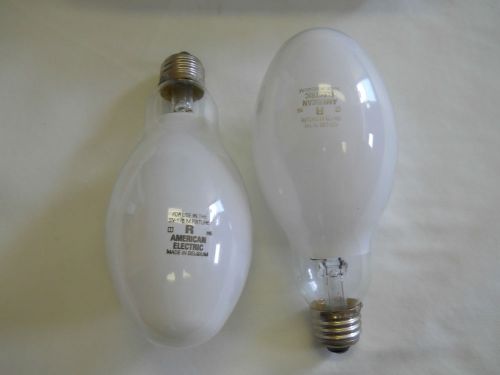 Lot of two american electric 175 watt meduim coated mercury vapor bulb for sale
