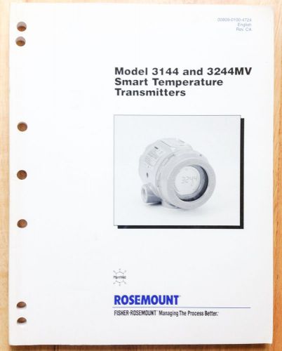 ROSEMOUNT MODEL 3144 and 3244MV SMART TEMPERATURE TRANSMITTERS MANUAL