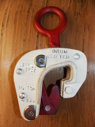 Merrill bros 1/2 ton single drum lifter no. 52 handler spring cam lift clamp for sale
