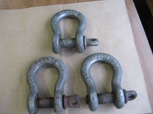 Lot of 3 wll 4.75 / 4-3/4 t crosby shackle / clevis 3/4&#034; pin 1-1/4&#034; opening usa for sale
