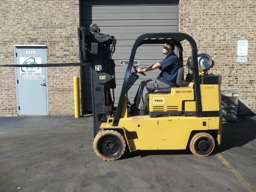 Forklift (17642) cat t80d, 8000lbs capacity, triple mast, lpg powered for sale