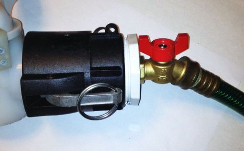 275 330 ibc tote tank drain adapter 2&#034; camlock x1/4turn ball valve garden faucet for sale