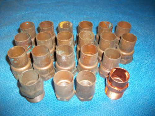 Group of 3/4&#039;&#039; male &amp; female pipe by 3/4&#039;&#039; tubing copper coupling fittings for sale