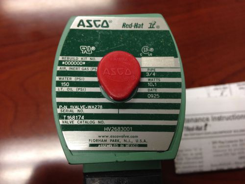 Asco red hat water valve t168174 3/4&#034; nc 120v free shipping for sale