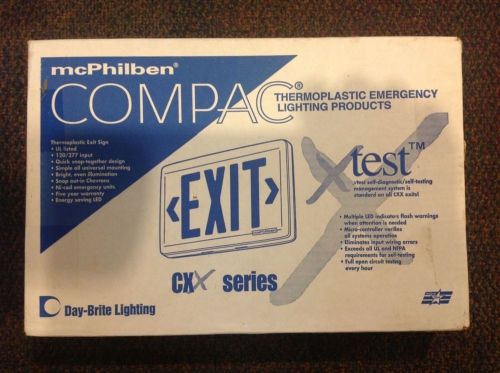 New Set of 2 COMPAC Thermoplastic LED Exit Sign with Xtest Self Diagnostics