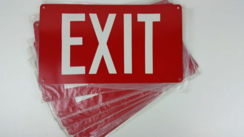 Lot of 7 Aluminum Exit Signs - 14&#034; x 8&#034; - New Old Stock